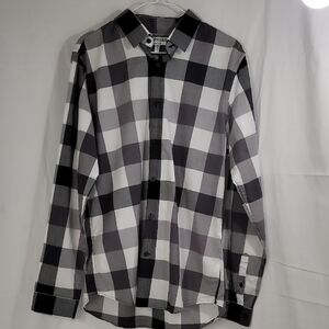 Express Black and White Checkered Casual Shirt